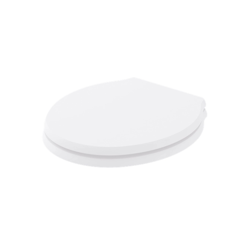 Product cut out image of the Bayswater Porchester White Traditional Wood Soft Close Toilet Seat